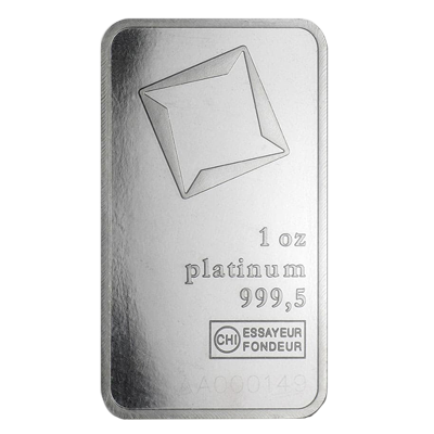 A picture of a 1 oz Valcambi Platinum Bar